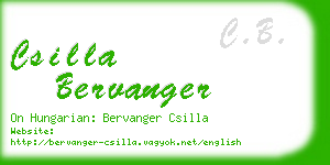 csilla bervanger business card